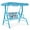 Navy, variant on Costway 2-Seater Toddler Porch Swing Chair with Metal Stand Adjustable Canopy Safety Belts Blue