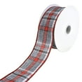 thumbnail image 1 of Winter Linen Weave Plaid Christmas Wired Ribbon, 1-1/2-Inch, 10-Yard, 1 of 1