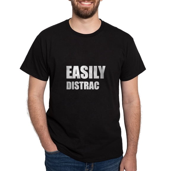 CafePress - Easily Distracted T Shirt - Men's Classic Graphic Cotton T-Shirt