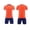 Orange, variant on Kids Boys Girls 2 Piece Soccer Knit Set Soft Jersey Tee & Sport Shorts Quick Dry Sports Team Uniform Outfit Red M