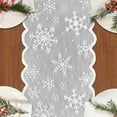thumbnail image 4 of Christmas White Lace Table Runner Snowflakes for Parties, Party Decorations, 4 of 6