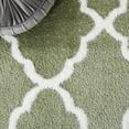 thumbnail image 6 of SAFAVIEH Tahoe Gerald Quatrefoil Shag Runner, 2' x 9', Sage/White, 6 of 8