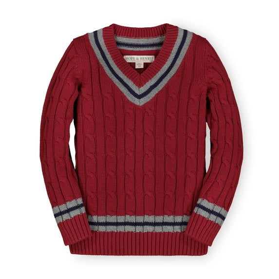 Hope & Henry Boys' Long Sleeve V-Neck Cricket Sweater