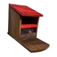 thumbnail image 1 of Comedero de madera para ardillas, comedero espacioso para mascotas de jardín, ideal para patios y árboles decorativos. rojo, 1 of 9