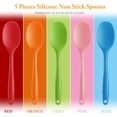 thumbnail image 2 of 5 Pieces Silicone Mixing Spoon Stirring Nonstick Heat Resistant Utensil Spoons One Piece Design Silicone Baking Serving Spoon for Kitchen 8.3 Inch (Red, Green, Blue, Pink, Orange), 2 of 7