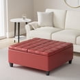 thumbnail image 2 of Allora Ottomane de Table Basse de Rangement, Rouge Cramoisi, 2 of 9
