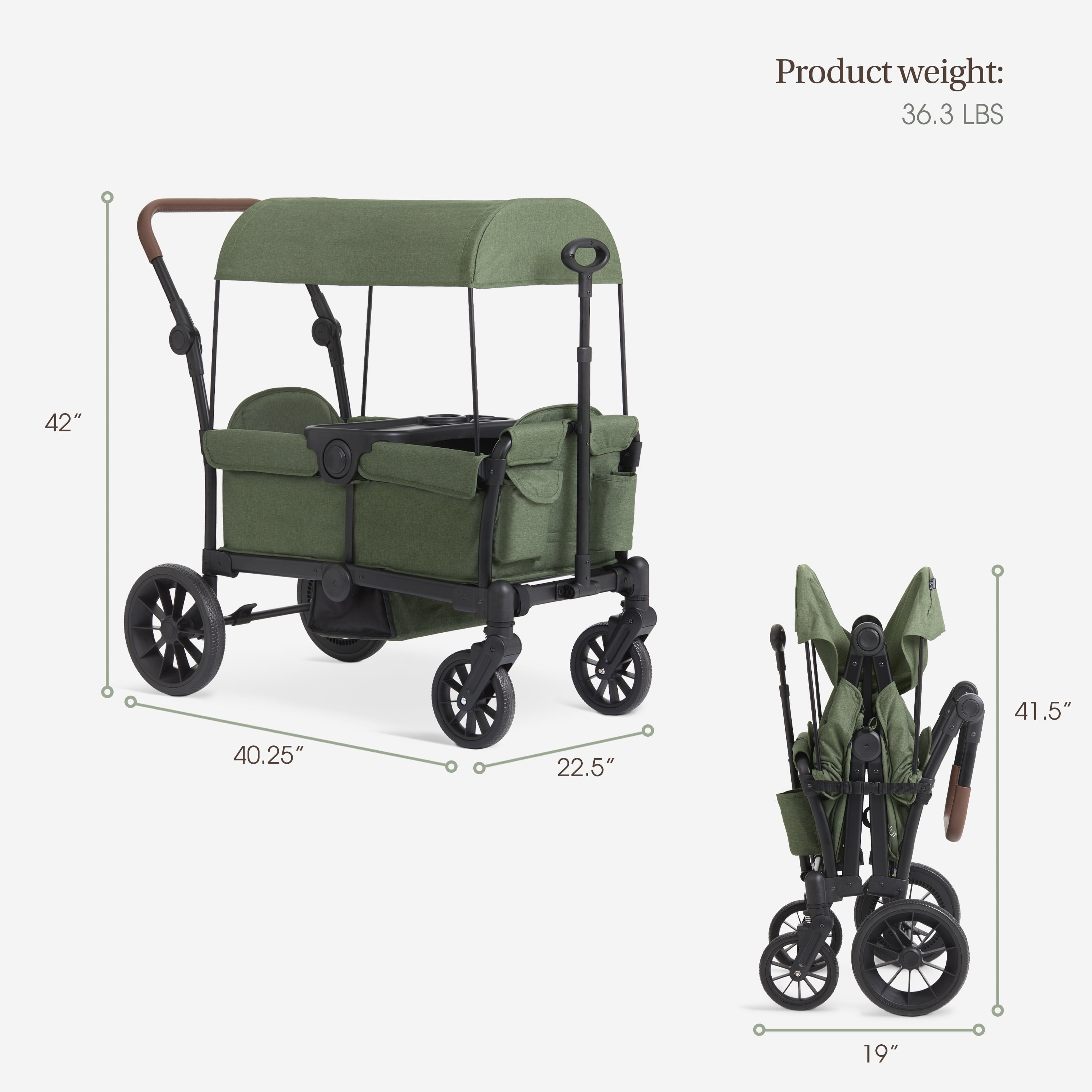 Evolur TrailBlazer Wagon Stroller, Green