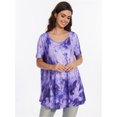 thumbnail image 3 of Plus Size Tops for Womens Summer Clothes Short Sleeve Shirts Casual V Neck Tshirt, 3 of 6