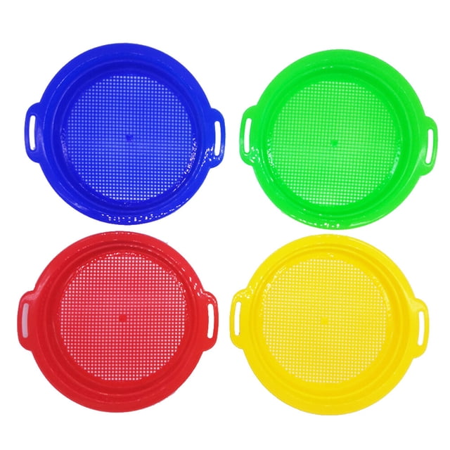 coladores de arena de plástico para niños, juguetes de playa divertidos (rojo, amarillo, azul, verde)