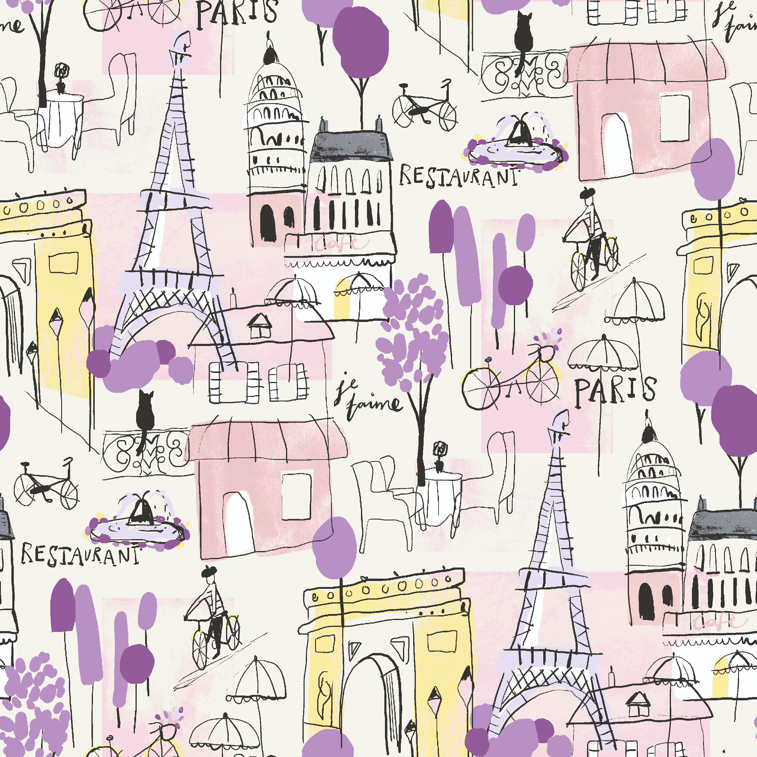 Waverly Inspirations 1 Yard Cut 100% Cotton Prints Fabric Paris Days 44" Wide for Quilting & Sewing