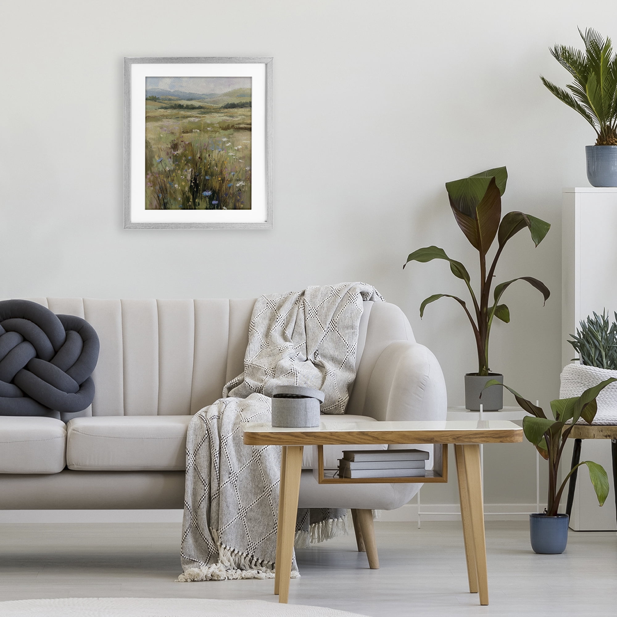 Stupell Industries Breezy Pastures Impression Gray Framed Print Under Glass, design by Svetlana Aleynikova