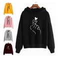 thumbnail image 3 of Moda Mujer Sudadera Con Capucha Sudaderas Corazón Dedo, 3 of 8
