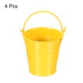 thumbnail image 3 of Unique Bargains 3' Metal Planter Bucket with Handle Flowerpot Container Decor, Yellow 4 Pack, 3 of 5