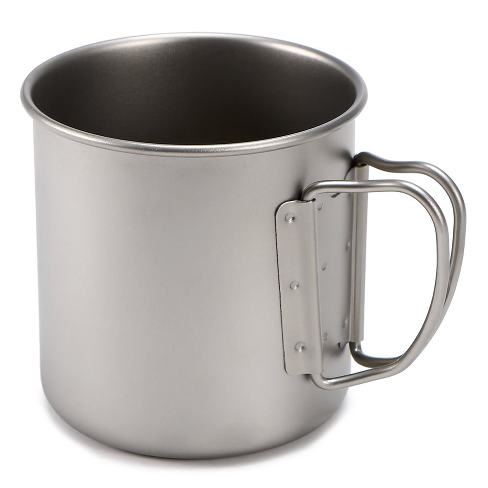 Details about   Outdoor Water Mugs With Folding Handles Titanium Lids Drinkware Camping Cups 