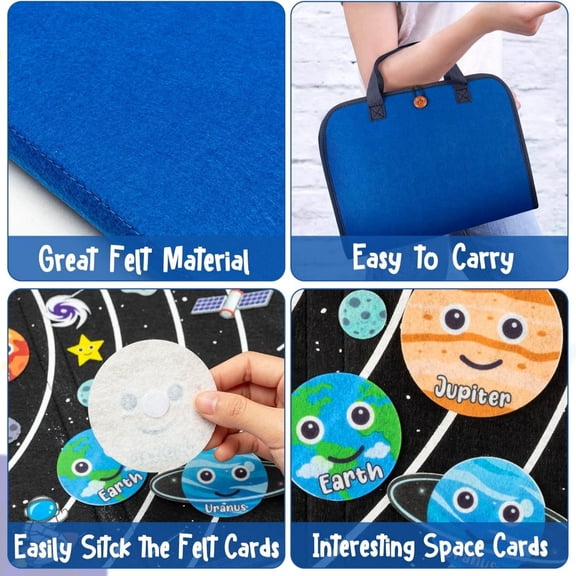 Laffact Portable Space Felt Storyboards Craft for Travel, 28 Pieces