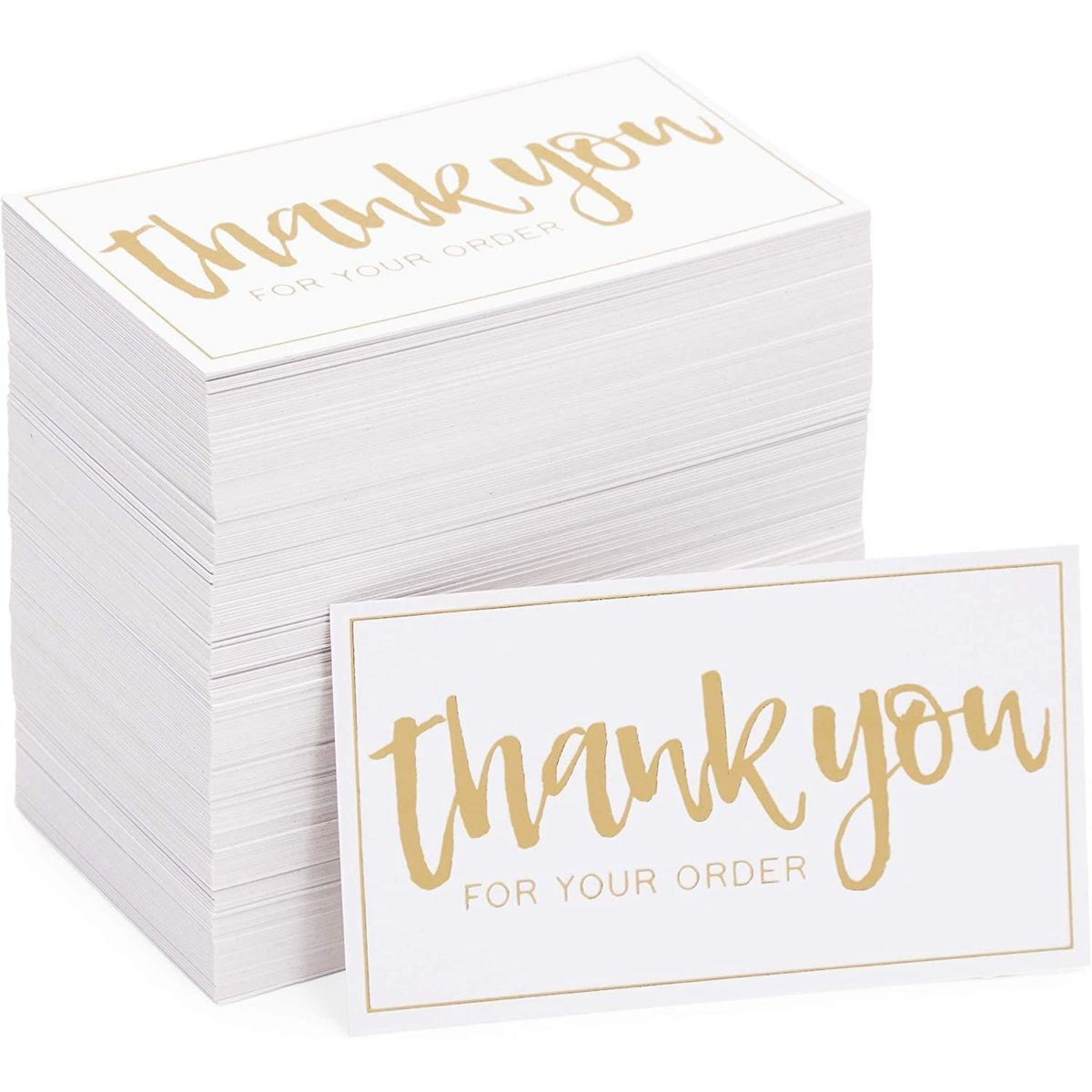 200 Pack Thank You For Your Order Cards for Small Business, Gold Foil