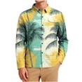 thumbnail image 2 of Cllios Hawaiian Shirts for Men Big and Tall Tropical Graphic Holiday Tops Lightweight Lapel Collared Long Sleeve T-shirts Cotton Button Down Bowling Shirts with Pocket S-5XL, 2 of 7