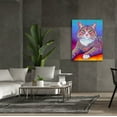 thumbnail image 6 of Epic Graffiti 'Rainbow Brown and White Tabby Cat' by Rebecca Wang Art, Acrylic Glass Wall Art, 40"x54", 6 of 8
