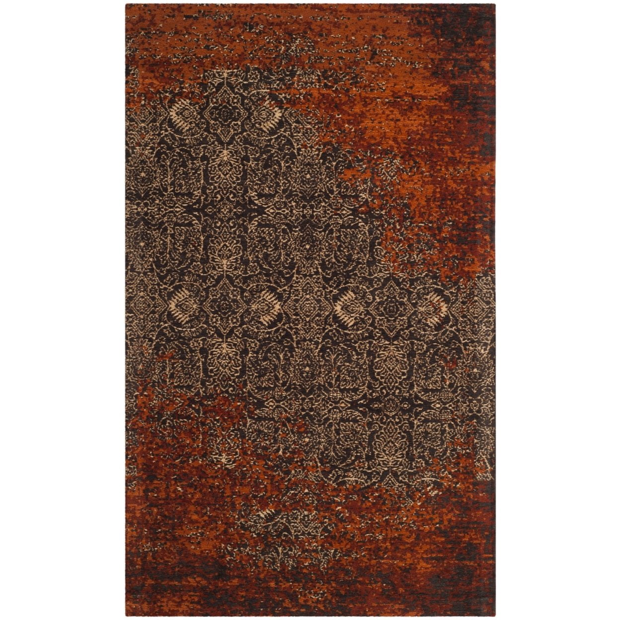 SAFAVIEH Classic Vintage Adelaide Abstract Area Rug, Rust/Brown, 6' x 6' Square