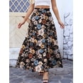 thumbnail image 2 of a.Jesdani Womens Skirts Casual High Waist Ruffle Swing Beach Maxi Skirt with Pockets Black Floral M, 2 of 6