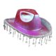 thumbnail image 1 of Sombrero vaquero portátil, cómodo y moderno con flecos, ideal para viajes y vacaciones. Rosa roja, 1 of 9