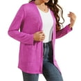 thumbnail image 2 of Uvplove Women Long Sleeve Lightweight Cardigan with Pockets Open-Front Tops,Magenta,M(M-3XL), 2 of 8