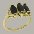 thumbnail image 2 of LBG British Made 18k Yellow Gold Natural Sapphire Womens Trilogy Ring - 33 size options - Size 11.75, 2 of 5