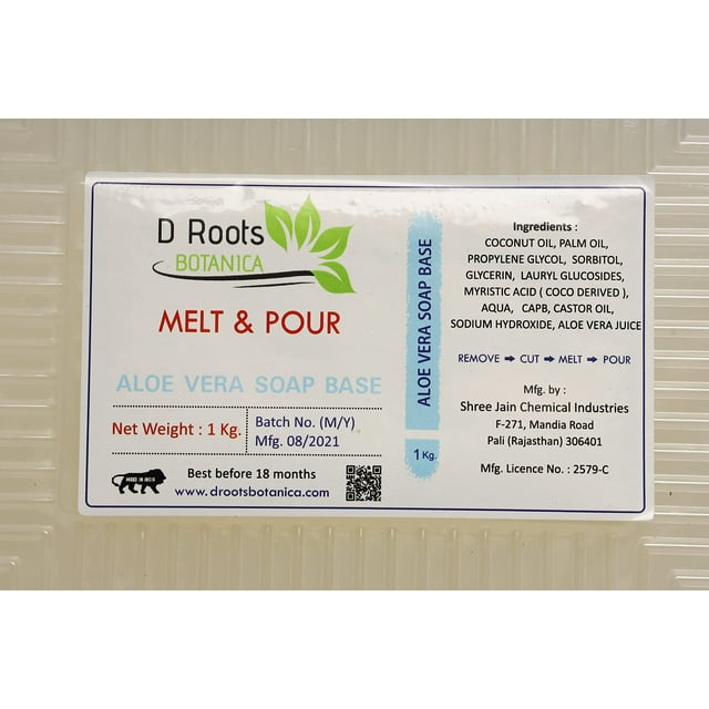 Roots Botanica Aloe Vera Clear Melt and Pour Soap Base 1000 gram