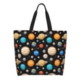 thumbnail image 1 of Fotbe Planets In Deep Space Bolsa Tote Estética de Lona con Estampado para Mujer - Bolsa Reutilizable de Hombro Casual para Vacaciones, Compras, Trabajo y Gimnasio, 1 of 8