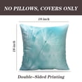 thumbnail image 3 of LALILO Throw Pillow Covers Dandelion Shallow Field Dandelion Soft Turquoise Flower Blue Light Wildflower Seed Set of 2 Square 18 x 18 Inch Pillowcase, 3 of 5