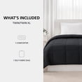 thumbnail image 3 of (2 pack) Mainstays Twin/Twin XL Comforter, Down Alternative, All-Season, Black, 3 of 8