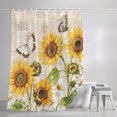 thumbnail image 3 of Sunflower Farmhouse Shower Curtains for Bathroom, Spring Summer Retro Floral Butterflies Waterproof Fabric Shower Curtain, Decorative Bathroom Curtain for Bathtub, 72"x72" , No Hooks Included, 3 of 9