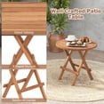 thumbnail image 5 of Gymax Table Indonesia Teak Wood Round Slatted Tabletop Portable Camping Folding Side Patio, 5 of 5