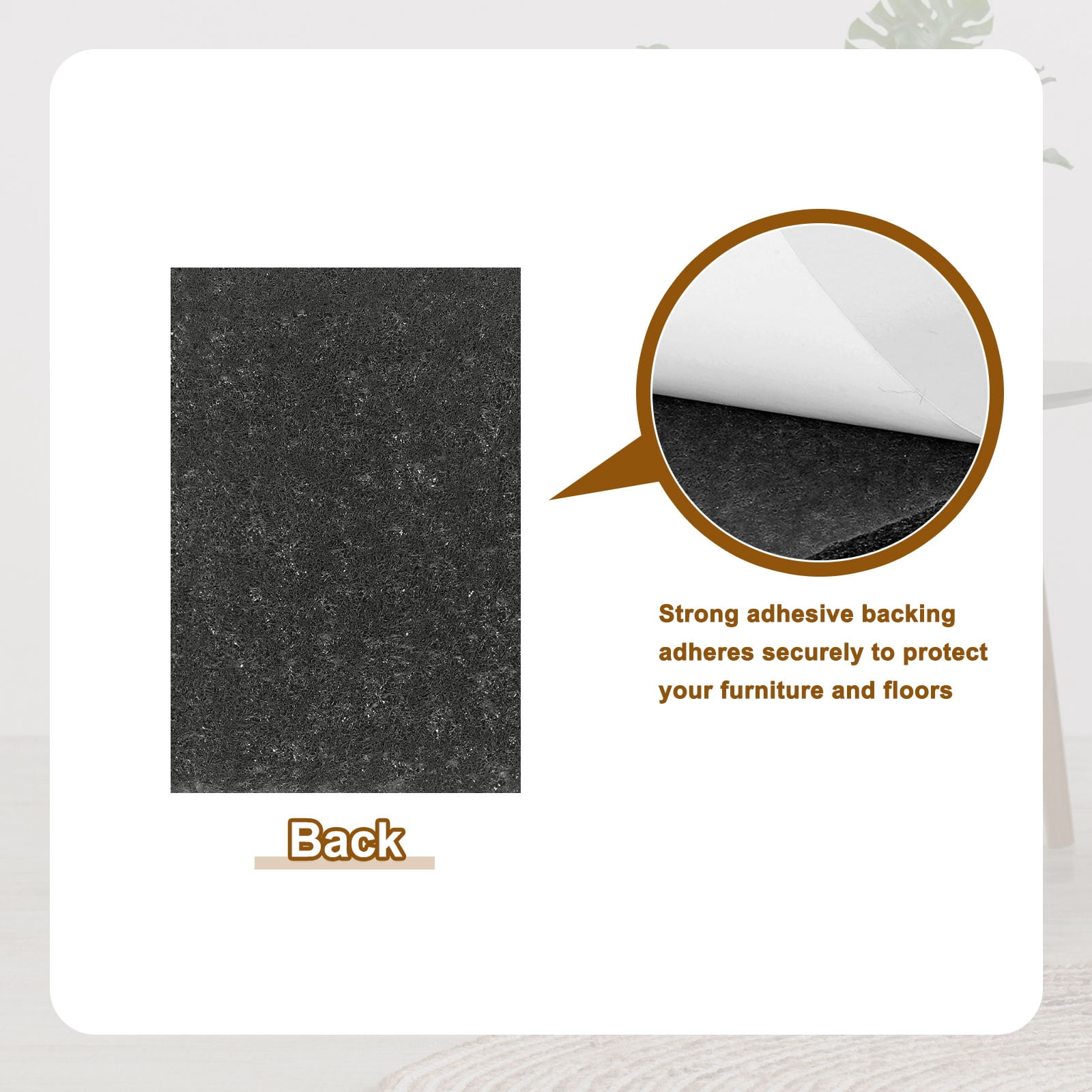 Felt Furniture Pads, 5Pack 11.81" x 7.87" Adhesive Backed Felt Non-slip Anti-scratch Chair Leg Protectors for Protecting Hardwood Floor, Black