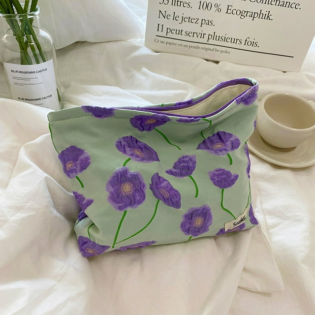 Sac Cosmétique pour Femmes à Imprimé Léopard Rose, Fleur Rétro, Petite Pochette pour Dames, Sac à Main de Voyage, Sacs de Rangement pour Crayons d'Écolière