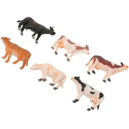 WORGEOUS  6 Pcs Mini Farm Animals Cattle Figure Simulation Model