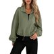 thumbnail image 1 of Chaqueta de Béisbol Holgada Informal con Cuello Alto, Cremallera y Dobladillo con Cordón Ajustable para Mujer. Verde XL, 1 of 9