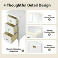 thumbnail image 5 of Yardi Yarda Antique Makeup Vanity Desk with Triple Mirror, 6-Drawer Dressing Table Set with Stool, Full Length Mirror for Indoor, White, 5 of 20