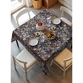thumbnail image 2 of Retro Boho Suqare Tablecloth - 54 x 54 Inch, Rustic Flowers Modern Geometric Abstract Art Waterproof & StainResistant Tablecloth, Oil-proof Table Cover for Dining/Party/Wedding/Camping/Buffet, 2 of 9