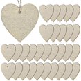 thumbnail image 3 of 50pcs Wooden Hearts Paintable Wood Cutouts Unfinished Wood Heart Crafts Hanging Pendants with Ropes, 3 of 4