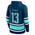 thumbnail image 3 of Men's Fanatics Brandon Tanev Deep Sea Blue Seattle Kraken Name & Number Lace-Up Pullover Hoodie, 3 of 3