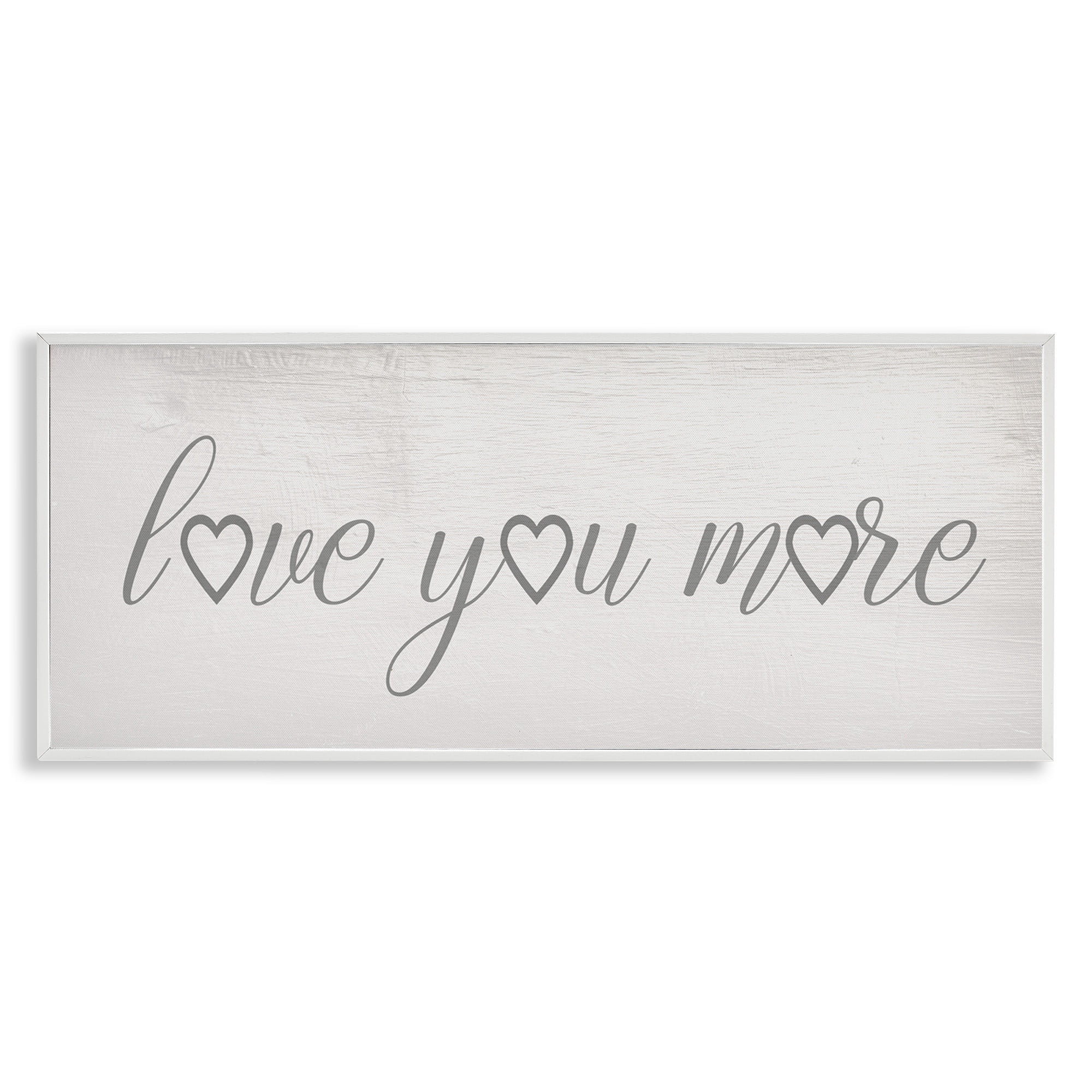 Stupell Industries Love You More Heart Icon Soft Beloved Phrase, 10 x 24, Designed by Daphne Polselli
