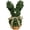 1pc, variant on Bunny-Shaped Topiary Double Ball Tree Pot, 18'' Artificial Bowknot Faux Boxwood Topiaries Plant, Easter Supplies Indoor & Outdoor Faux Boxwood Topiary for Garden Porch Patio (1pc)