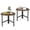 Brown, variant on Gymax 2PCS Triangle Coffee Table w/Metal Legs Industrial Center Table for Living Room Rustic Brown