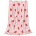 thumbnail image 2 of Balery Hand Drawn Strawberry Manta de Felpa Suave y Acogedora – Cobija de Franela Aterciopelada para Cama, Lavable y Cálida para Sofá, Mascotas, Transpirable-60"x50", 2 of 7