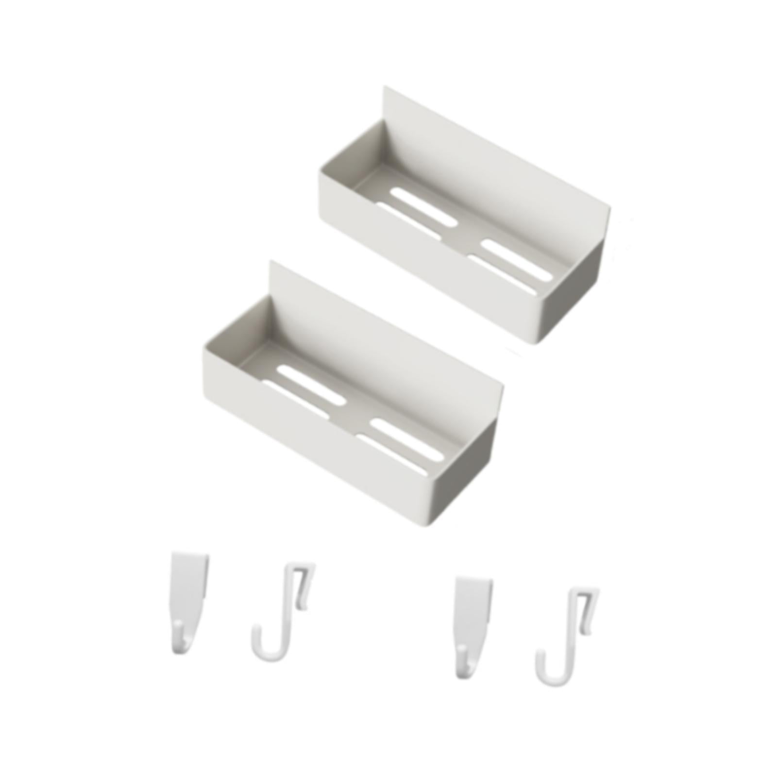 Nishiyuenyi 2 Pieces Magnetic Refrigerator Spice Rack Fridge Side Storage Shelf for Home White