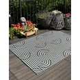 thumbnail image 2 of Unique Loom Outdoor Modern Collection Area Rug - Nyx (6' 1" x 9' Rectangle Black and White), 2 of 9