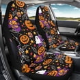 thumbnail image 3 of POLERO Washable Car Seat Covers for Auto, Polyester Stretchy Auto Seat Cover Protector, Halloween Pumpkin Cat Ghost, 3 of 12