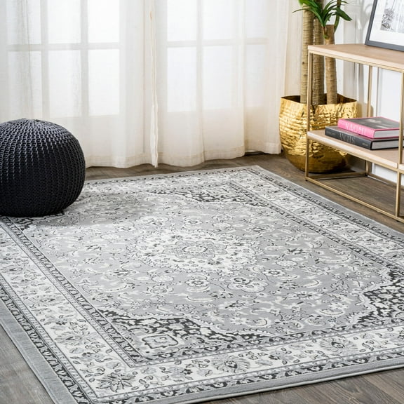JONATHAN Y MODERN PERSIAN Palmette Floral Area Rug, 3 x 5, Gray/Cream