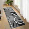 thumbnail image 7 of Modern Washable Runner Rug 2x6 Contemporary Geometric Circles Carpet with Non-Slip Backing for Hallway, Low Pile Indoor Floor Mat for Kitchen Bedroom, Gray, 7 of 7